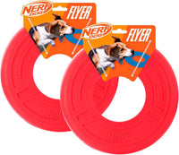 Nerf Dog Tire Flyer Dog Toy Gift Set - Red / 10 Inch (Pack of 2)