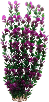 Lantian Grass Cluster Purple Leaves Aquarium Décor Plastic Plants