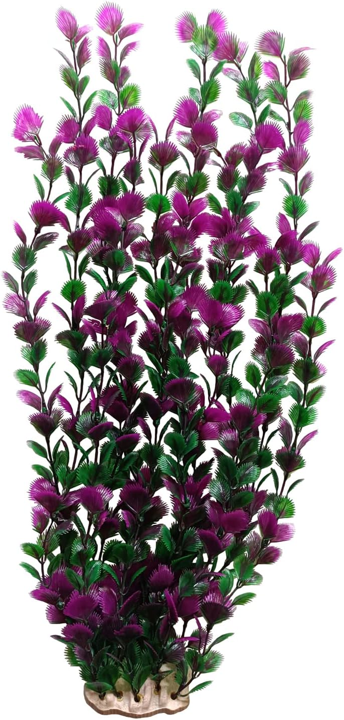 Lantian Grass Cluster Purple Leaves Aquarium Décor Plastic Plants