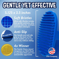 Bodhi Dog Shampoo Brush - Pet Grooming & Bath Supplies for Dogs and Cats - Bath Brush for Long - 1 Pack / Blue - image 4