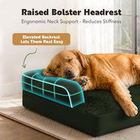 Orthopedic Washable Dog Bed with Bolster for Medium to Large Dogs – Essentials for Dogs - 38.0"L x 25.0"W x 6.5"Th / Outpost Olive - image 2