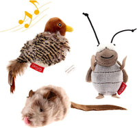 GiGwi Interactive Cat Toys Squeaky - Bird+Mouse+Cricket