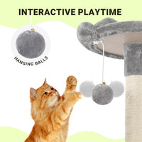 Allewie 64 Inches Cat Tree Tower/Multi-Level Activity Center - Grey - image 4