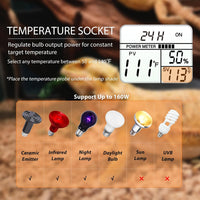 Reptile Heat Lamp Fixture, Dual Light Fixture with Two Switches – Essentials for Reptiles And Amphibians - Heat Lamp+Thermostat - image 4