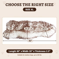 Faux Fur Dog Bed Rug for Large Dogs - Brown / Extral Large, All Breed Sizes - image 2