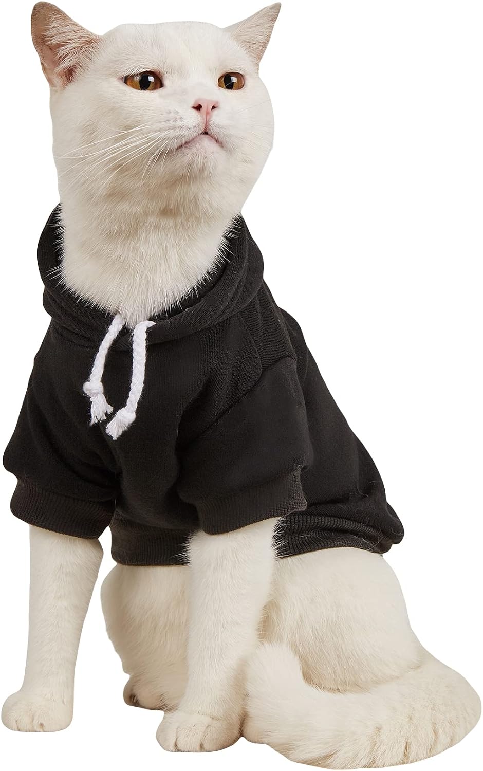 Basic Dog Hoodie Sweatshirt Puppy Sweater Warm Cat Costumes Pet - X-Large / Black