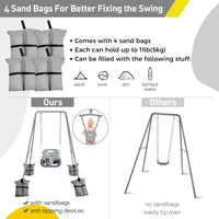 FUNLIO 2 in 1 Baby Jumper and Swing with 4 Sandbags - Gray - image 4