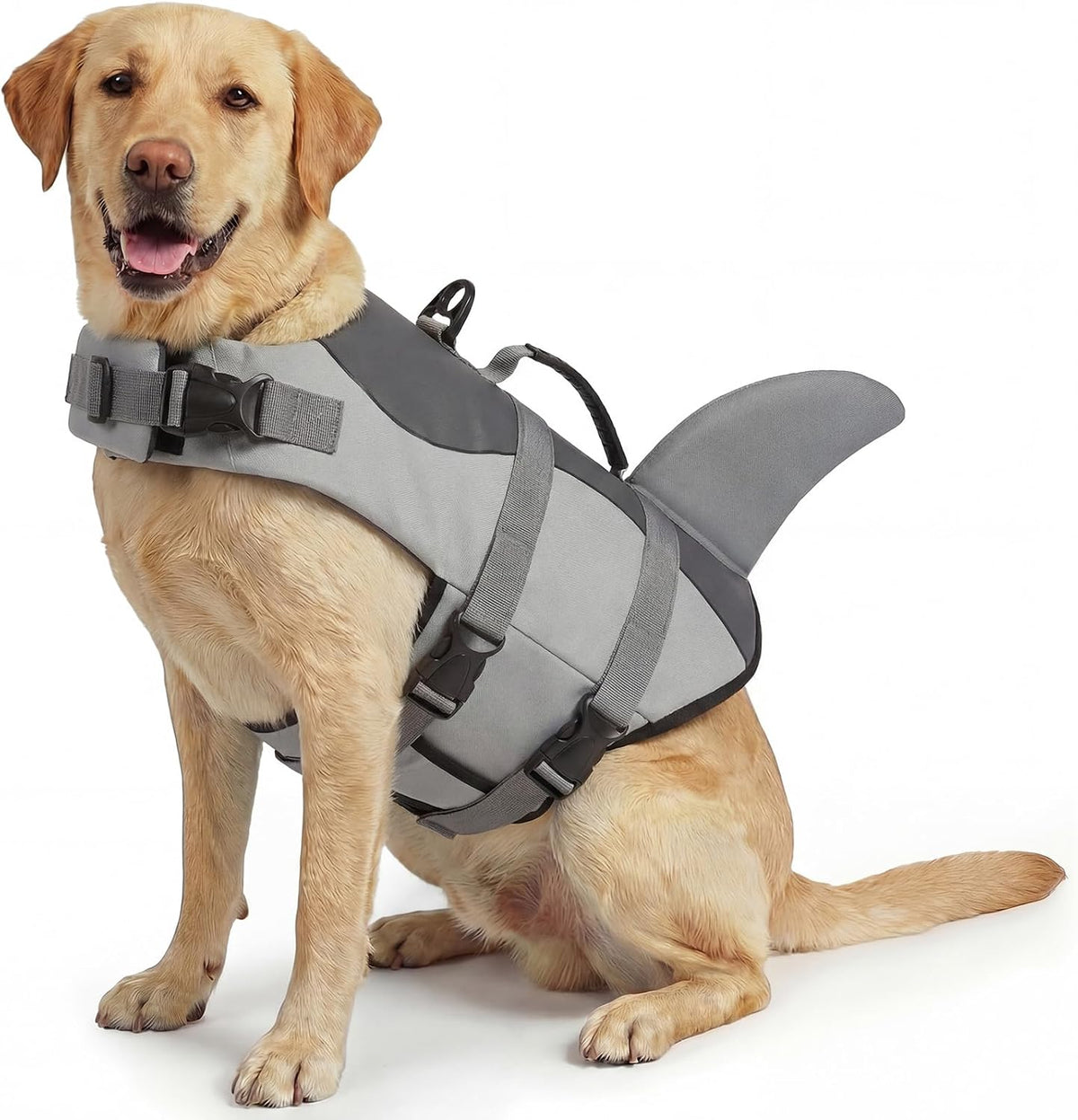 ASENKU Dog Life Jacket, Pet Safety Vest for Swimming & Boating - Large / Grey