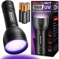 GearLight UV Flashlight Black Light from 68 LED Blacklight Flashlight - Black / S68 UV (With Batteries)