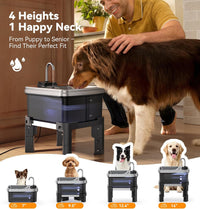 9L/2.38Gal Dog Water Fountain Elevated with 4-Height Adjustable Stand - Water Fountain + 3 Filters + 3 Sponges - image 2