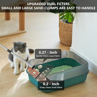 10 Inch Chicken Poop Scooper, Large Metal Chicken Coop Scoop, Chicken Litter Sifting Shovel, Chicken Coop Rake with Retractable Stainless Steel Handle, Chicken Coop Cleaning Tools Accessories