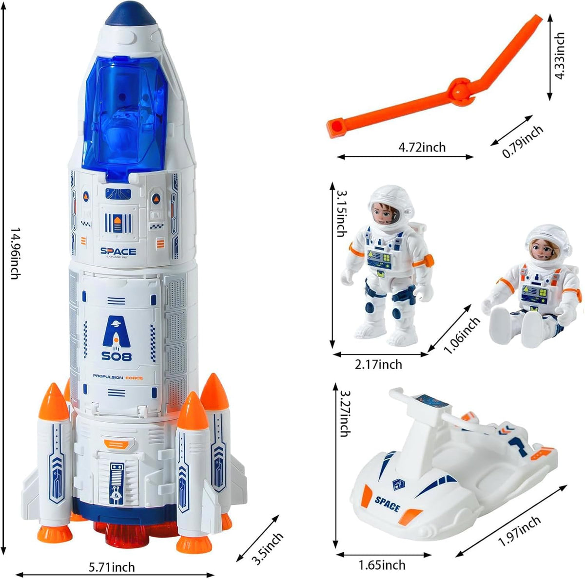 Wbzle space shuttle toy and rocket playset with astronauts, light and sound - view 22