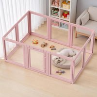 DIY Clear Acrylic Dog Playpen House - Skin Pink / 10PCS / 30.3"H