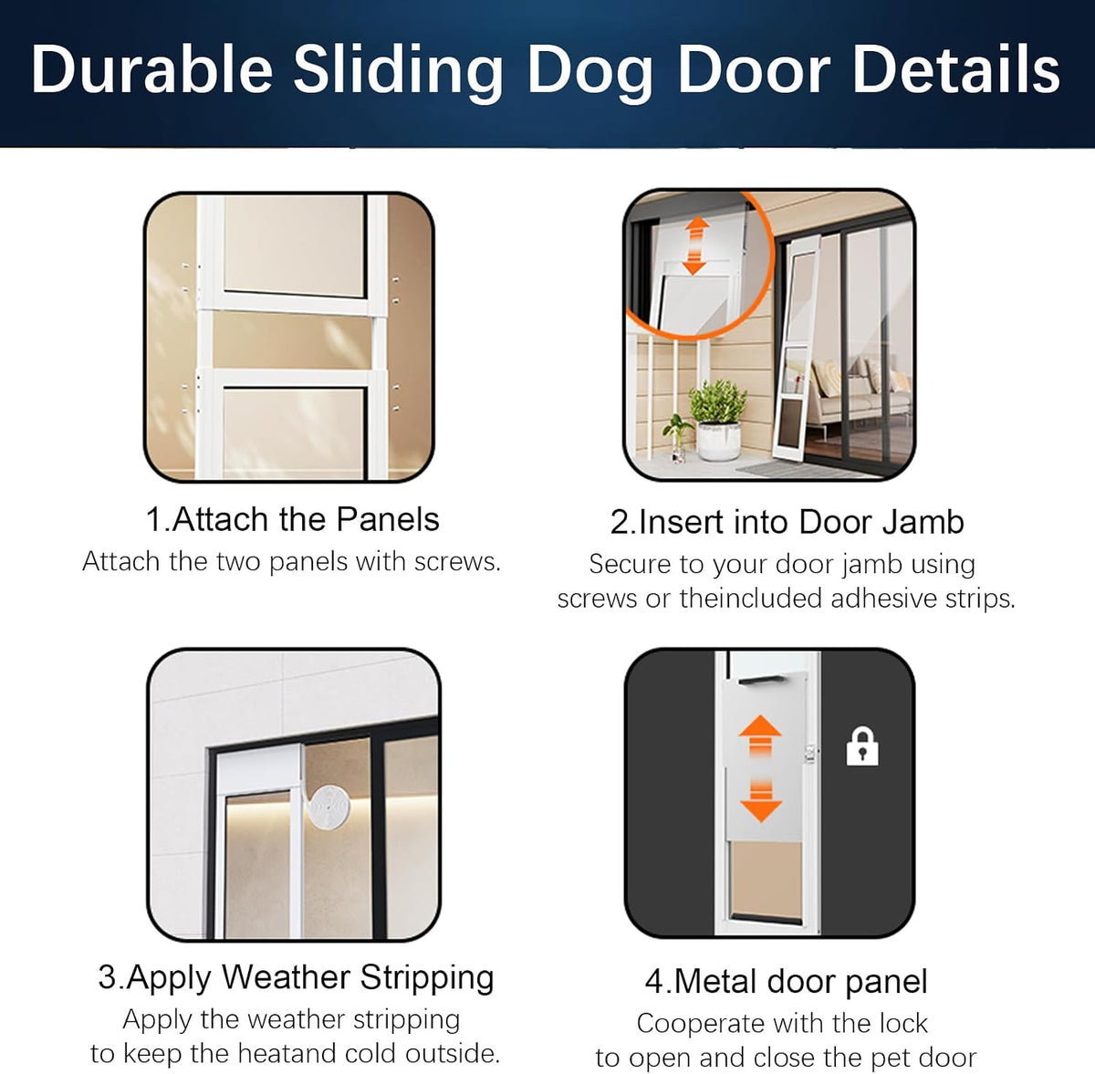 Dog Door for Sliding Glass Door - White / Large - image 4