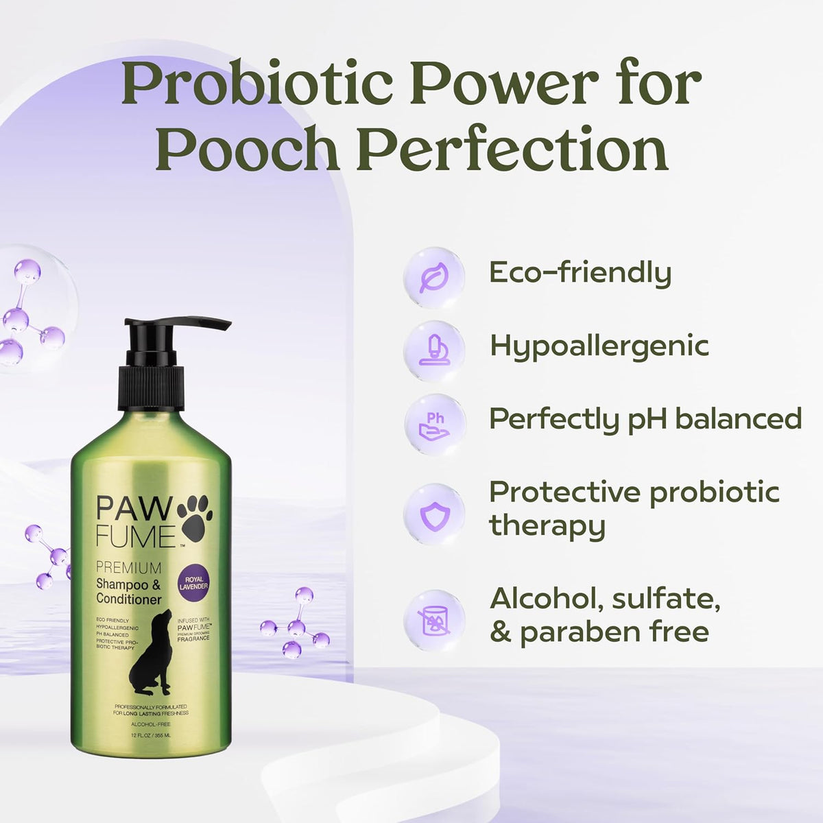 PAWFUME Deshedding Dog Shampoo and Conditioner, Show Dog - Shampoo & Conditioner Royal Lavander / Pack of 1 - image 3
