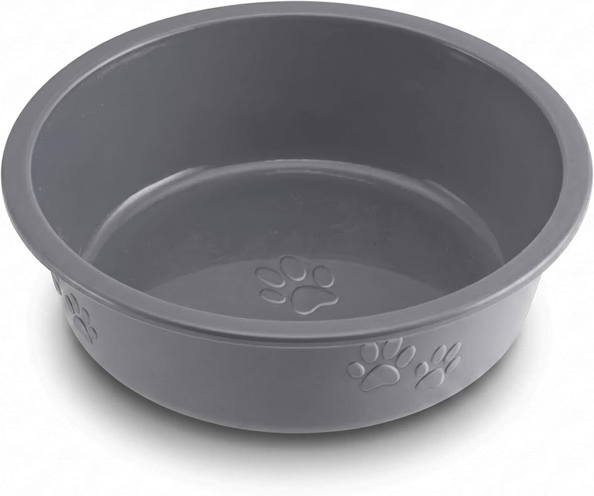 Loving Pets Dolce Luminoso Dog Bowl, Non-Skid Plastic Bowl - Large / Silver