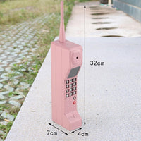 TOTITOM retro brick cell phone prop in pink with printed keys and antenna - view 7