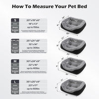 Medium Dog Beds for Medium Dogs Washable - S (20"x19"x6") / Black - image 2