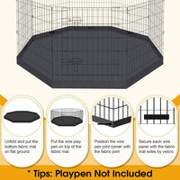 Puppy Pet Playpen 8 Panel 24 Inch Indoor Outdoor Metal Portable - Octagonal Bottom Pad for 24"W 8-Panel Dog Playpen - image 2