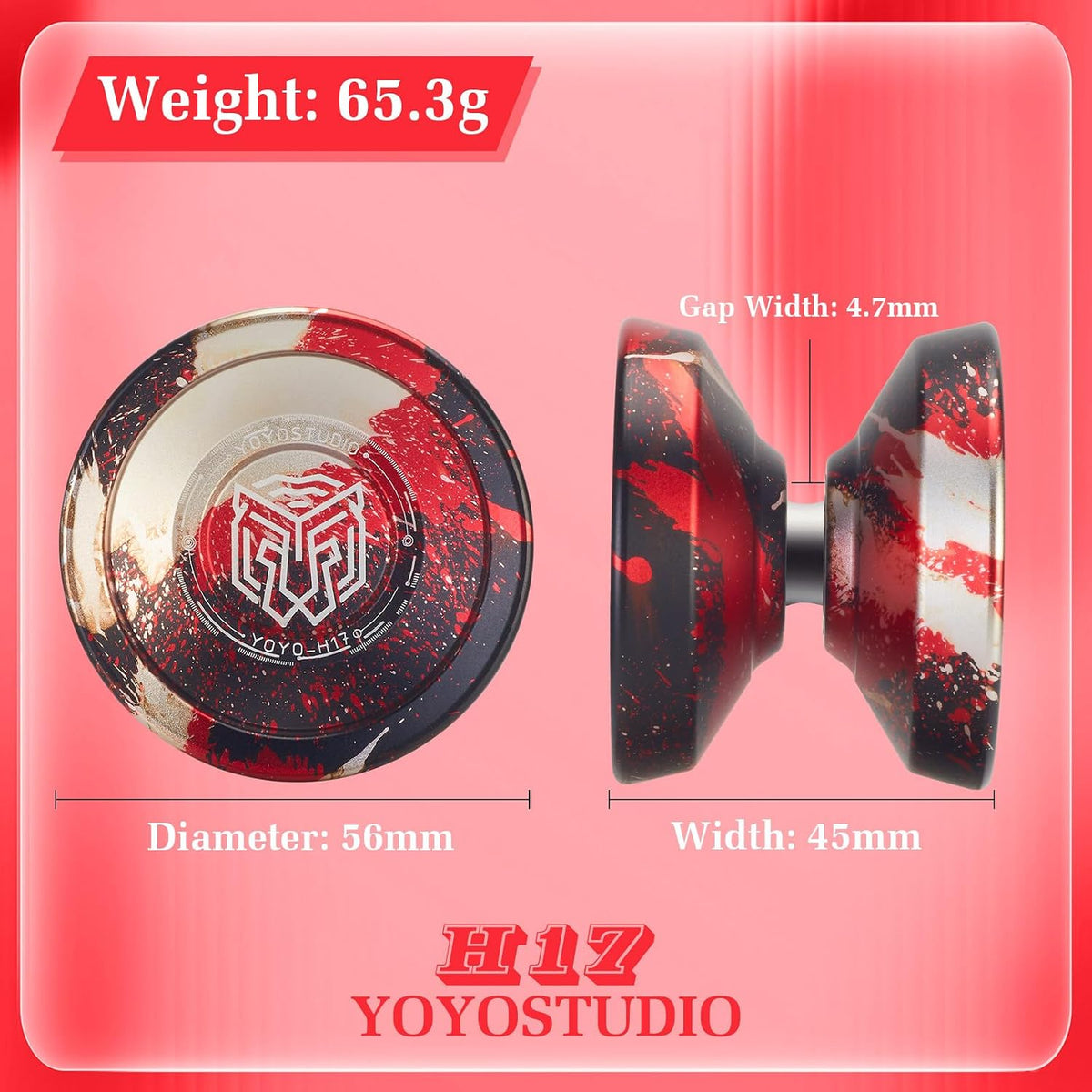 YOYOSTUDIO H17 dual purpose aluminum trick yoyo with strings, glove and case - view 21
