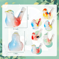 Gejoy 6 Pcs Bird Water Whistles Ceramic Bird Call Warbling Water - 6 / Stylish - image 2