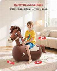 QPAU Inflatable Dinosaur Bouncy Hopper Toy - Horse / 1 Pack - image 2