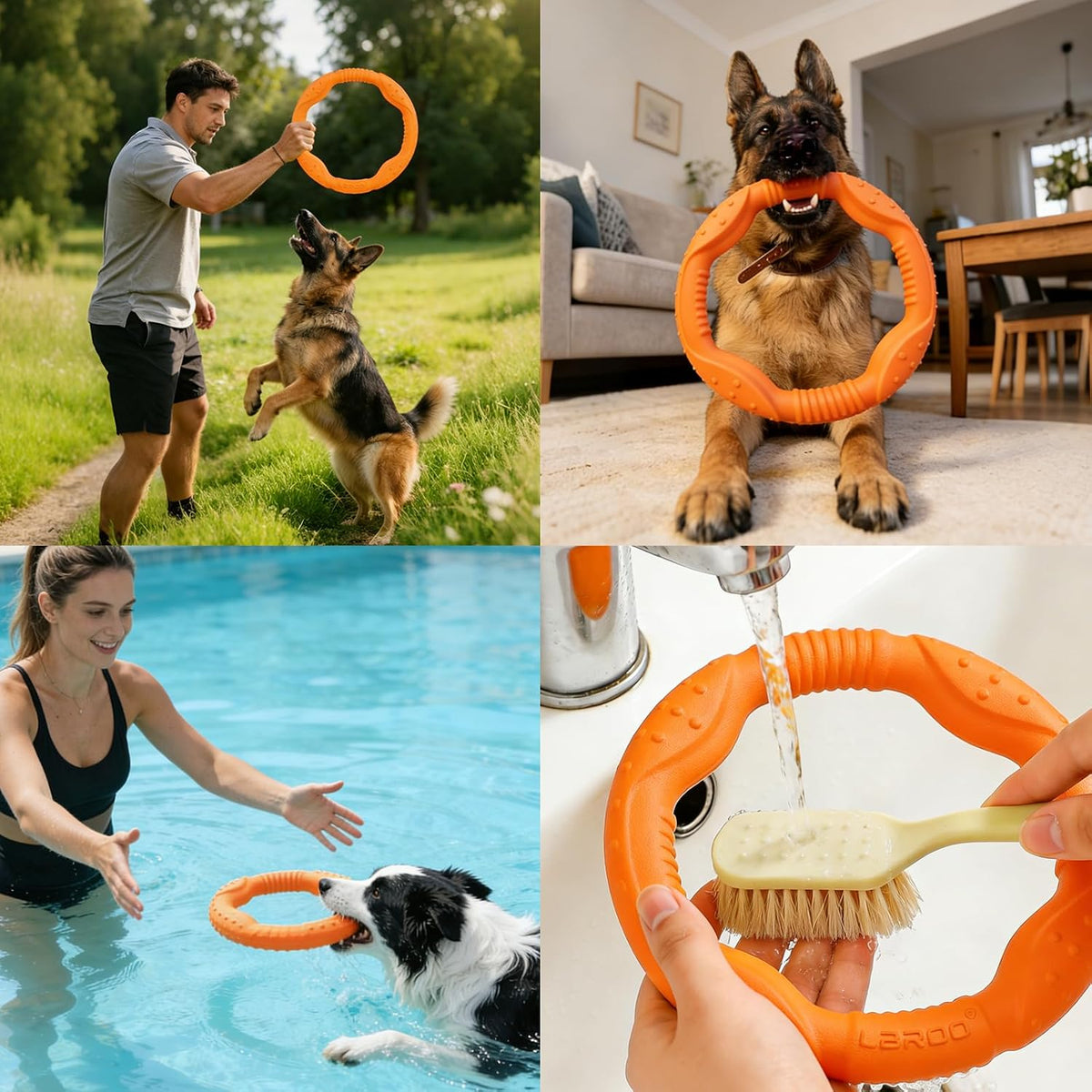 LaRoo Dog Flying Ring Toys, Floating Flying Disc Toys - Orange-S - image 3