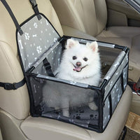 GENORTH Dog Car Seats for Small and Medium Dogs - Grey with Footprints / Up to 20 lb