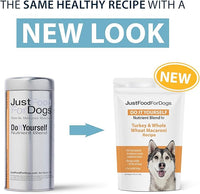 JustFoodForDogs DIY Nutrient Blend for Homemade Dog Food, Turkey & Whole Wheat Macaroni Recipe