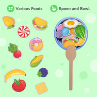 Bimi Boo wooden scooping toy, 27 piece Montessori pretend feeding set with spoon and bowl - view 2