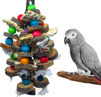 Macaw Toys Extra Large Parrot Toys Natural Wood Bird Chewing Toys - E: Fruit Wood