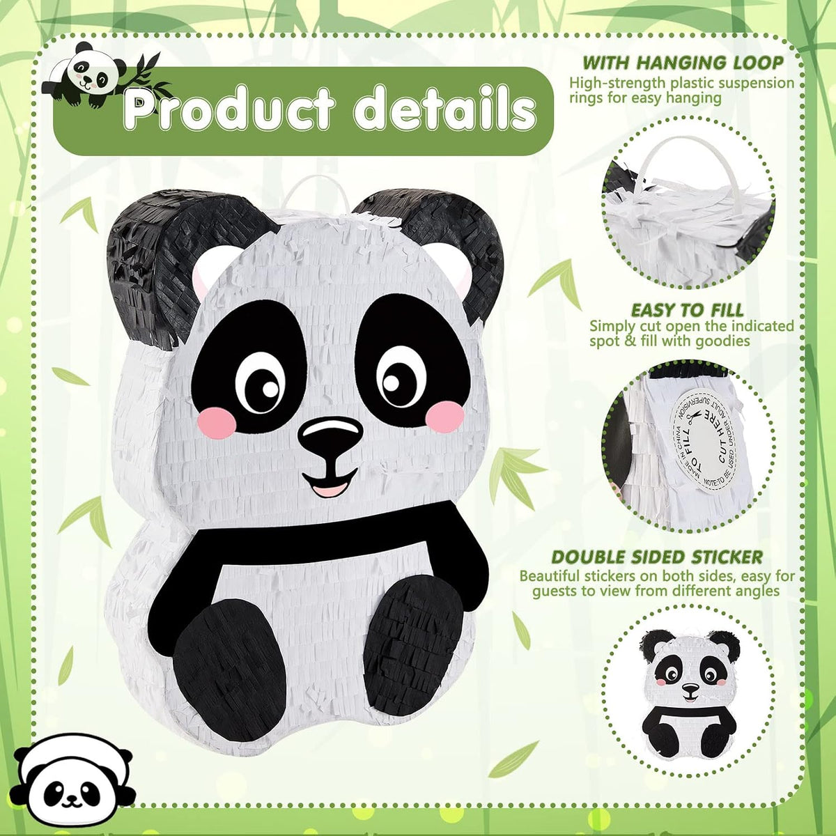 Lewtemi Robot Piñatas Birthday Party Favor - Panda Style - image 3