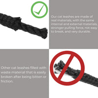 Long Cat Leash Reflective Pet Rope for Yard Walking Training Outdoor - black / 15 ft - image 3