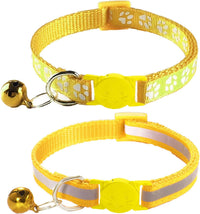 2 Pack Breakaway Cat Collars with Bells - Yellow