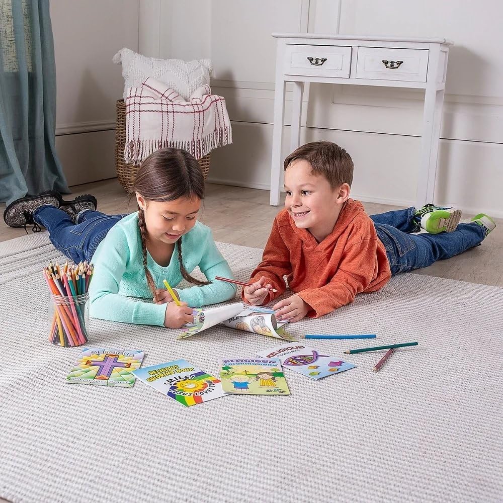 Fun Express Bible coloring books for kids, set of 72, 5 x 7 inch booklets - view 2