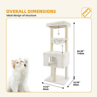 32" Cat Tree for Indoor Cats - Beige 1 / 43.3" - image 2