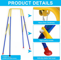 Foldable Toddler Swing Set for Indoor & Outdoor Use – Fun for Kids & Family - Blue - image 4