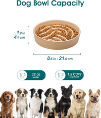 vancasso Slow Feeder Dog Bowl - Brown / 1.5 Cups - image 3