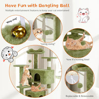 Sweetcrispy 54-inch Cat Tree Tower with Scratching Posts - Green / 54 IN - image 4