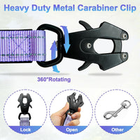 Heavy Duty Hands Free Dog Leash with Quick Release Carabiner - Aurora Purple - image 4
