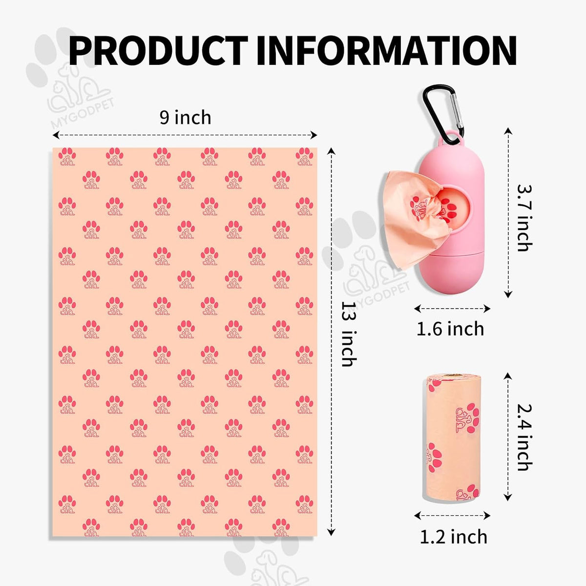 Dog Poop Bags Rolls with Dispenser 150 Count Biodegradable Bags - 1 Count (Pack of 150) / A-Pink(Cherry Blossom)-1 Dispenser+150 Bags - image 2