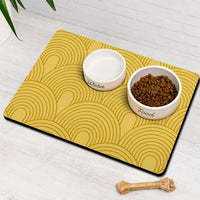 Dog Food Mats for Floors Absorbent, Pet Cat Food Mat - M(16"×24") / 01-Yellow