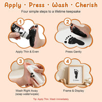 Sortnic black washable baby hand and footprint paint bottle with sponge head - view 4