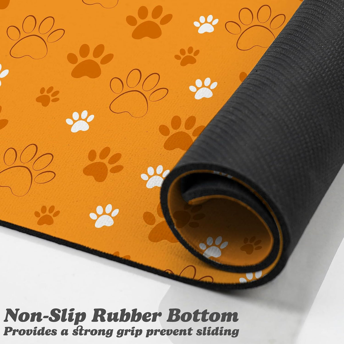 Dog Food Mat, Absorbent Water Bowl Mats Cat Pet Feeding Placemats Pink 20 * 12 inch – Essentials for Dogs - Orange / 20"L x 12"W - image 3