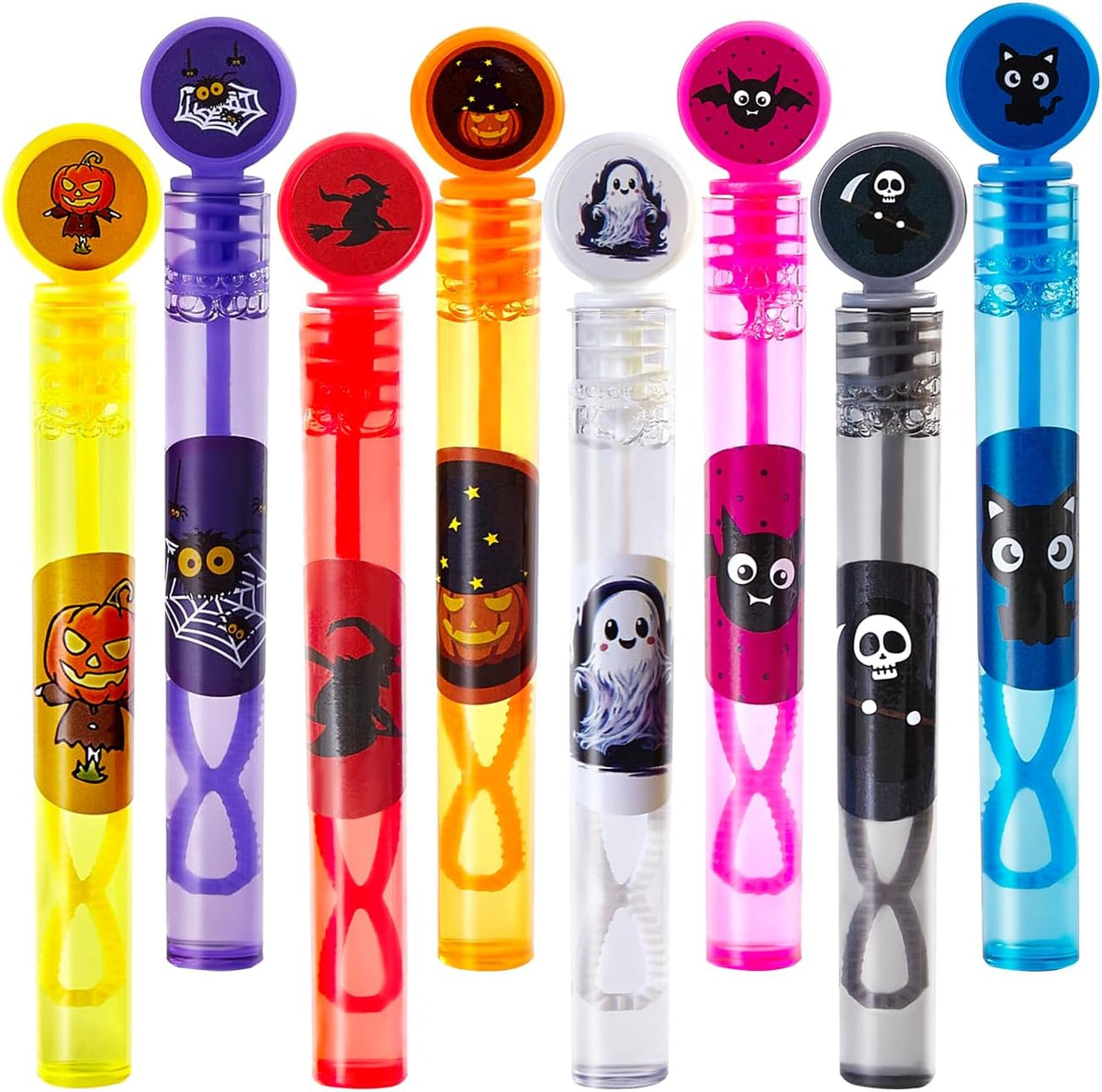 Digwry Halloween mini bubble wands with Halloween-themed stickers