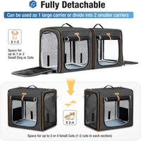 Lekereise Large Cat Carrier for 2 Cats - Black / M-2 Cats Travel - image 3