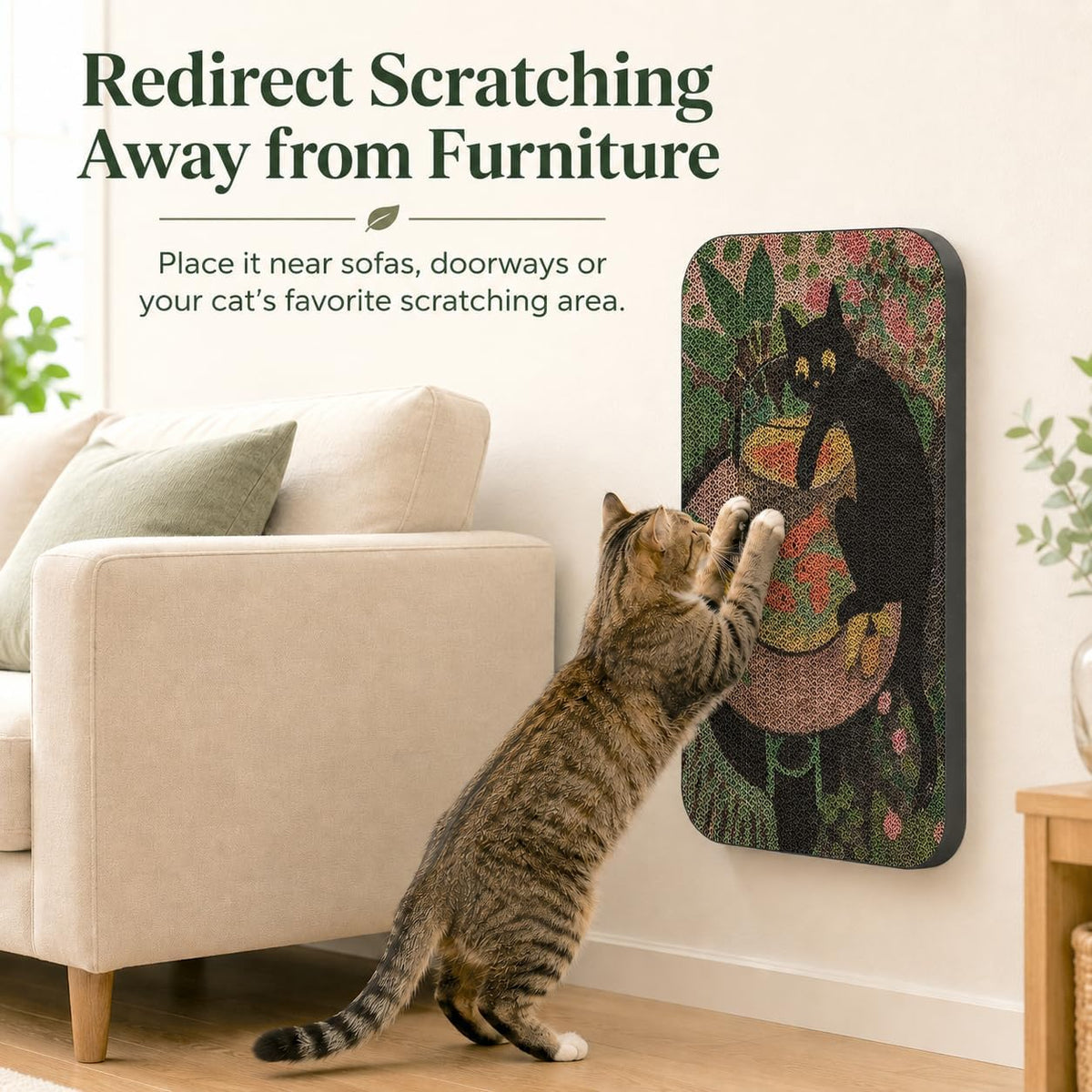 Cat Wall Scratcher, Art Cat Scratching Board for Indoor Cats – Essentials for Cats - Goldfish & Scream - image 3