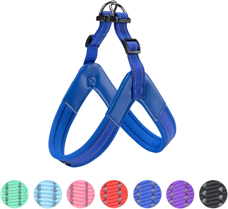 EXCELLENT ELITE SPANKER Reflective Step-in Dog Harness Vest Chest - Blue / L-Chest 22-25"