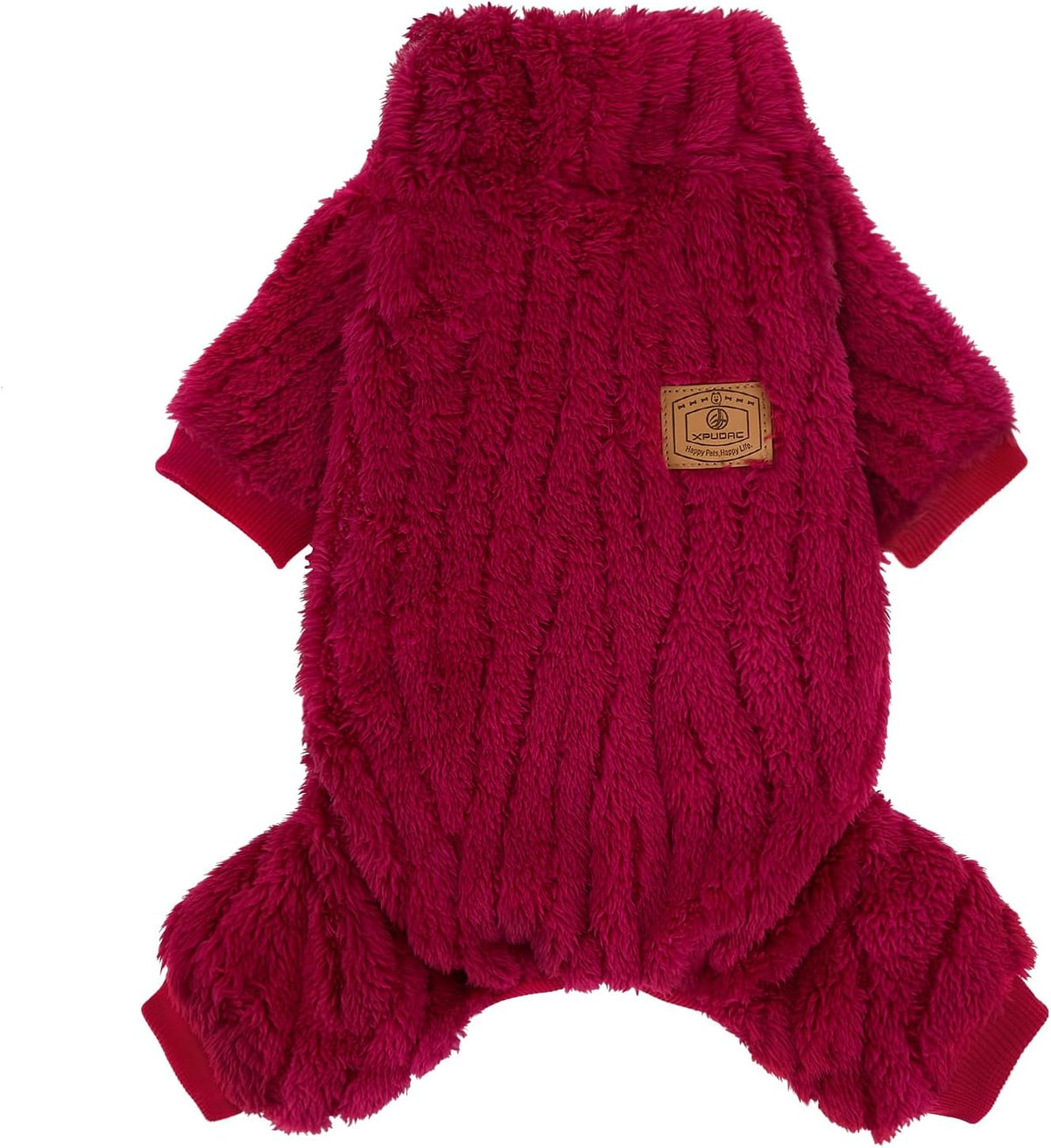 Dog Sweater, Dog Winter Clothes for Small Medium Dogs Girl Boy Fleece Pet Pajamas for Winter - Tree Grain-Red / Medium(Chest-18")