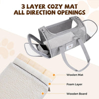 Soft Cat Carrier, Small Dog Bag Soft-Sided Cat Carriers - Gray / 13.0"L x 13.0"W x 20.0"H - image 2